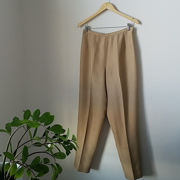 Talbots Pants - Tan Silk Talbots Silk Dress Pant Size 10